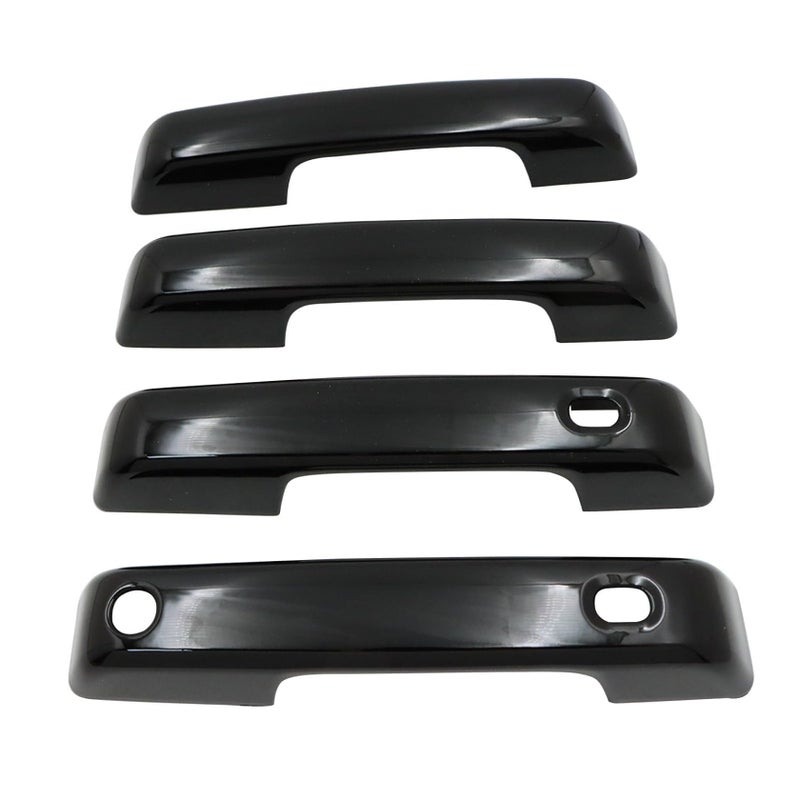 FZJDSD Gloss Black Door Handle Covers with Smart Key Cutout Compatible with Ford F250 F350 Super Duty 2023 2024 2025 4pcs Gloss Black Car Exterior Outside Door Handle Cover Decor Trim - Image 2