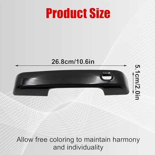 FZJDSD Gloss Black Door Handle Covers with Smart Key Cutout Compatible with Ford F250 F350 Super Duty 2023 2024 2025 4pcs Gloss Black Car Exterior Outside Door Handle Cover Decor Trim - Image 3