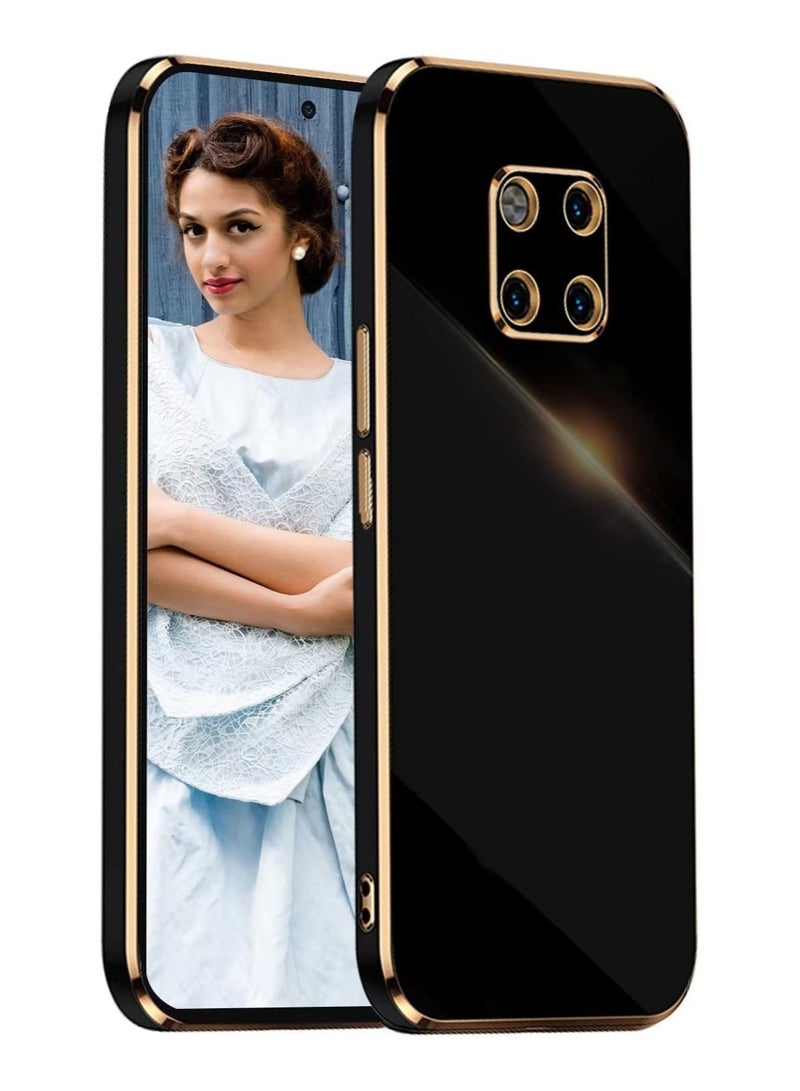 Compatible with Huawei Mate 20 Pro Glitter Silicone Case with Camera Protection (Black)