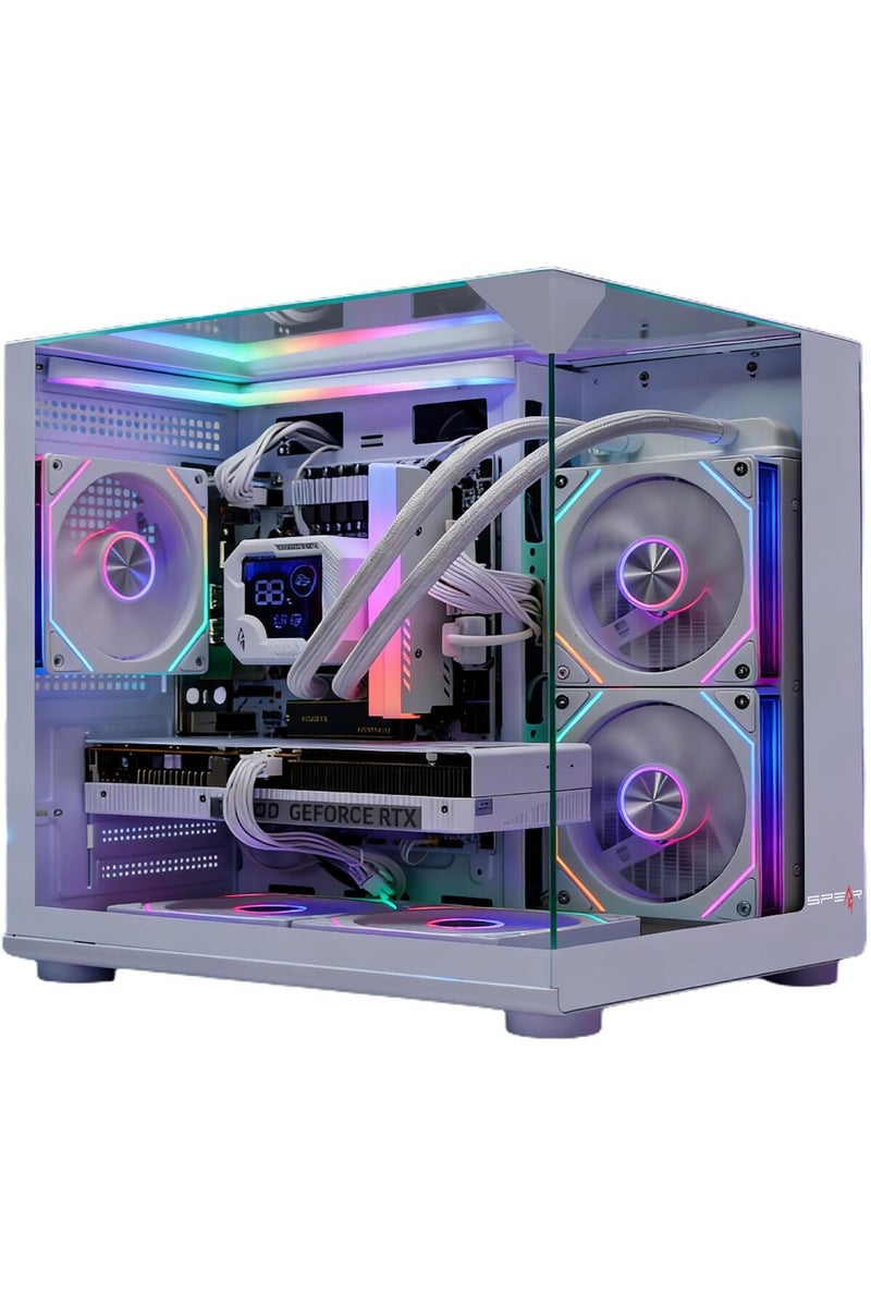 Gaming PC CPU-ULTR 5-225F , RTX5060, MB-H810,32GB DDR5, 1TB NVMe, ARGB Cooler,5Fan Case, WHITE - Image 1