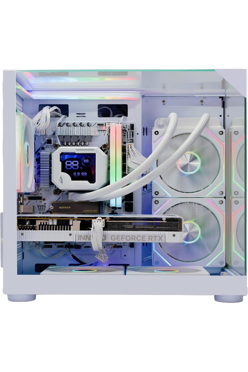 Gaming PC CPU-ULTR 5-225F , RTX5060, MB-H810,32GB DDR5, 1TB NVMe, ARGB Cooler,5Fan Case, WHITE - Image 2