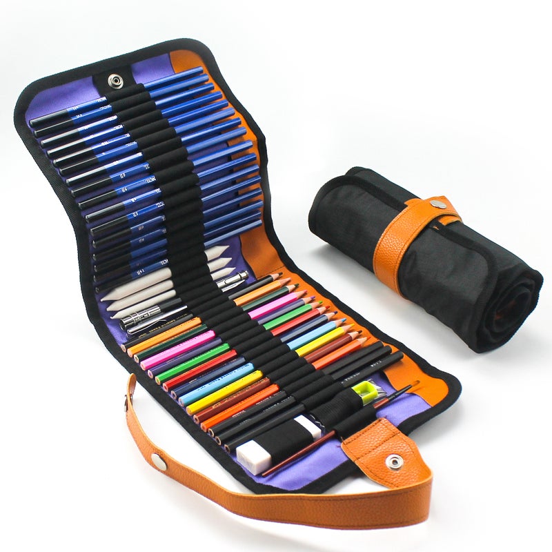 Tree Drawing Sketching Set, colored pencils for adult coloring with graphite, charcoal, colored pencils with sharpener, drawing pencils for Artists adults and Children 42 art supplies - Image 1
