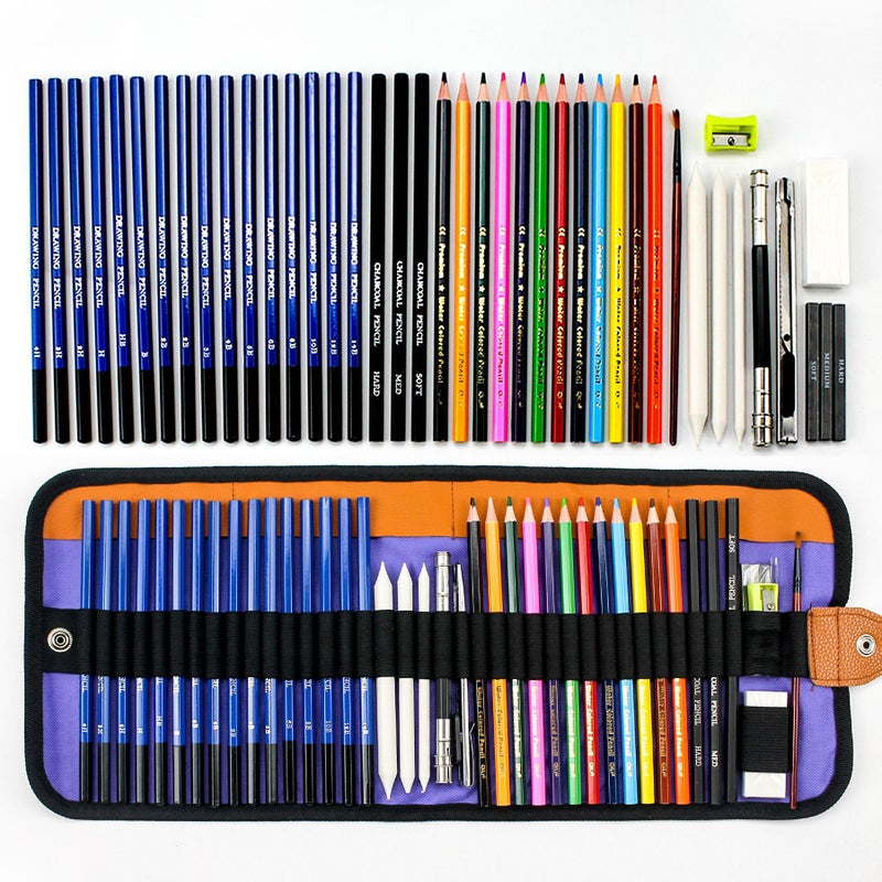 Tree Drawing Sketching Set, colored pencils for adult coloring with graphite, charcoal, colored pencils with sharpener, drawing pencils for Artists adults and Children 42 art supplies - Image 2