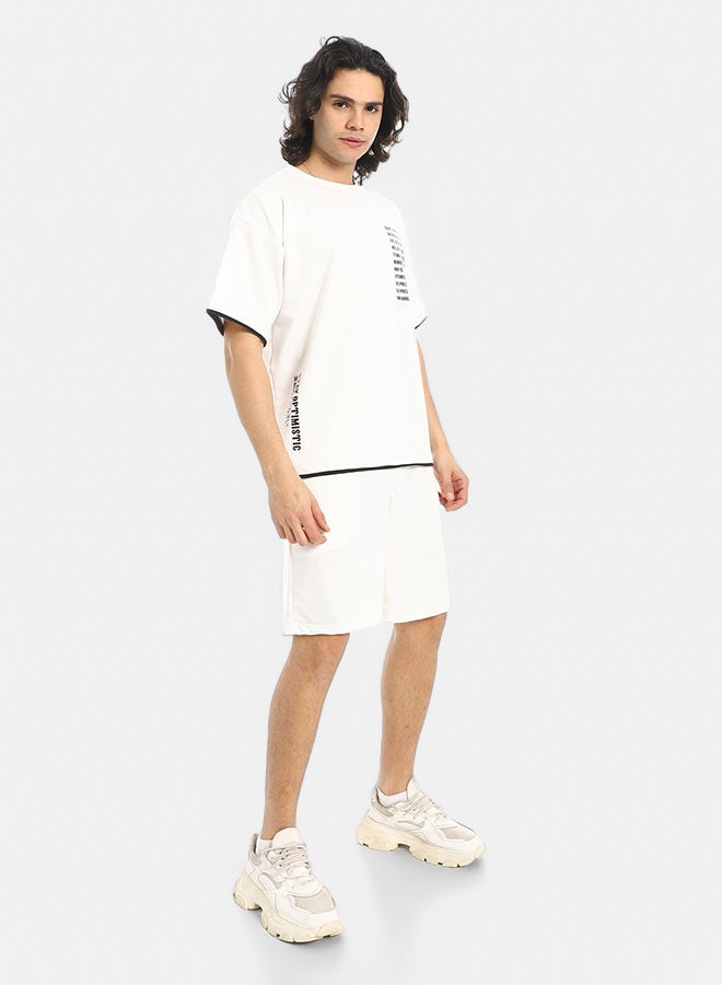 Red Circle Slip On Printed T Shirt and Shorts Set - Image 2