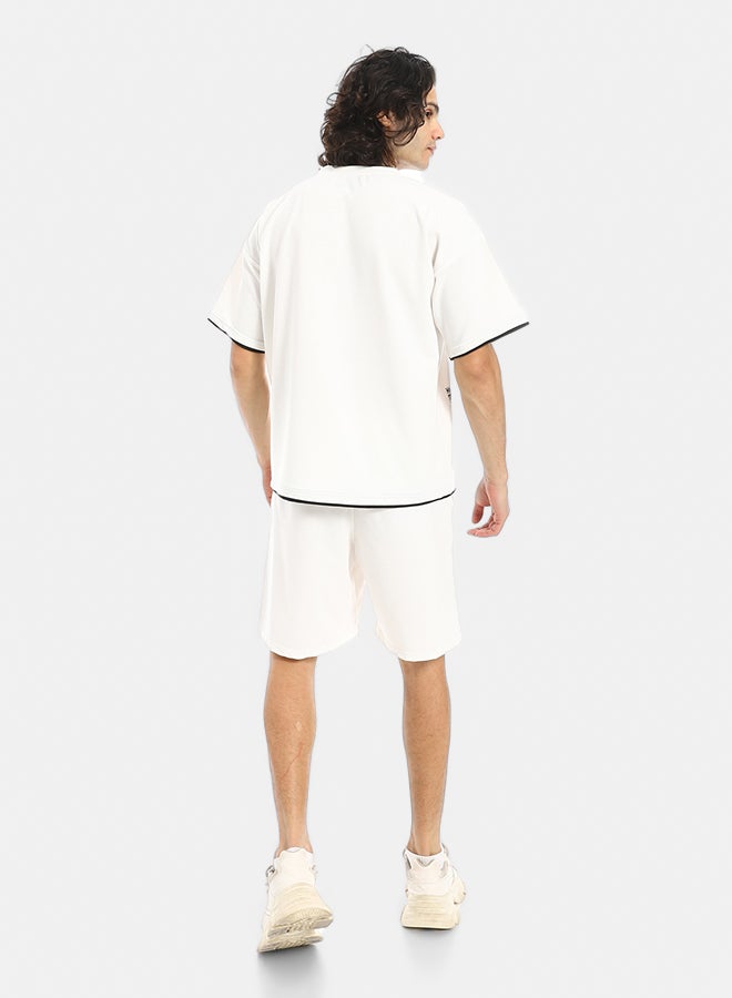 Red Circle Slip On Printed T Shirt and Shorts Set - Image 3