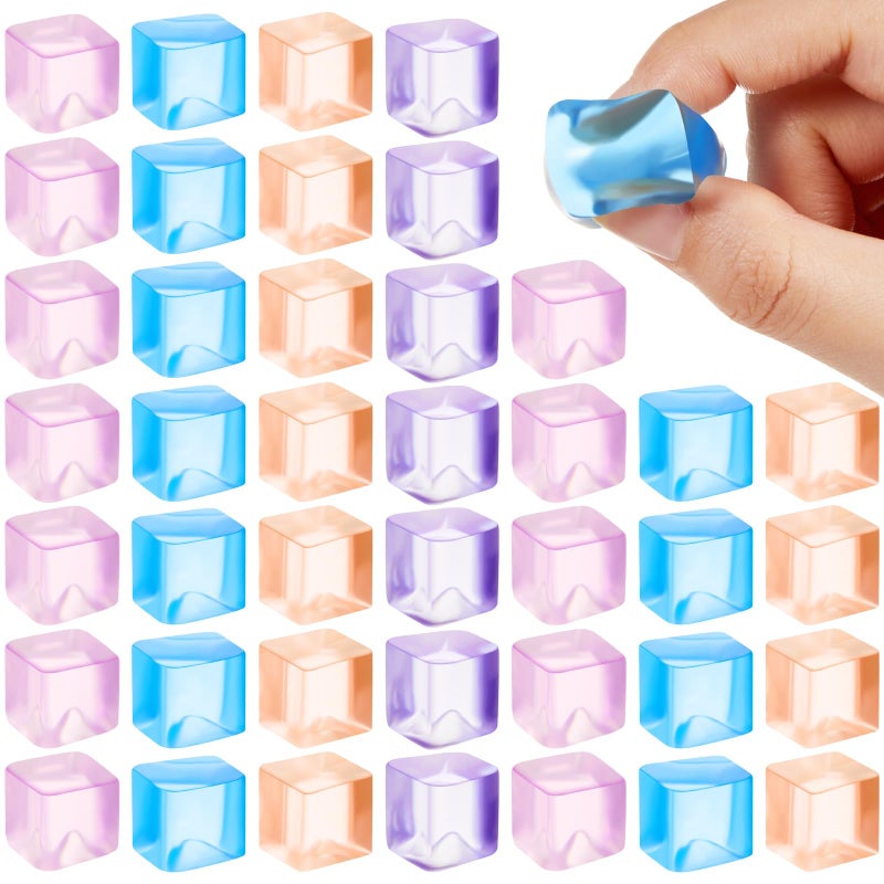 Poen 50 Pcs Stress Balls Fidget Toys Cube Toys Fidget Stress Relief Sensory Cube Balls 07 x 07 Inches for Adults Party Favors Gifts Random Colors - Image 3
