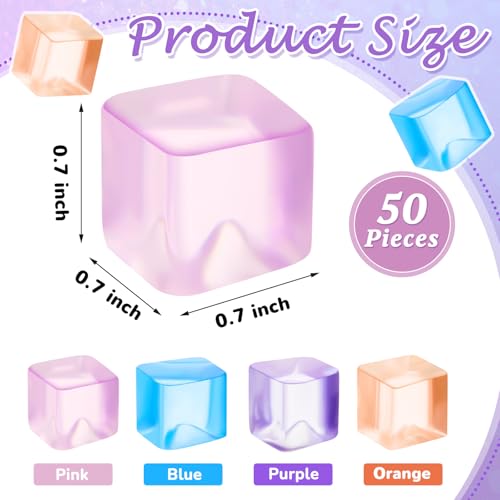 Poen 50 Pcs Stress Balls Fidget Toys Cube Toys Fidget Stress Relief Sensory Cube Balls 07 x 07 Inches for Adults Party Favors Gifts Random Colors - Image 5