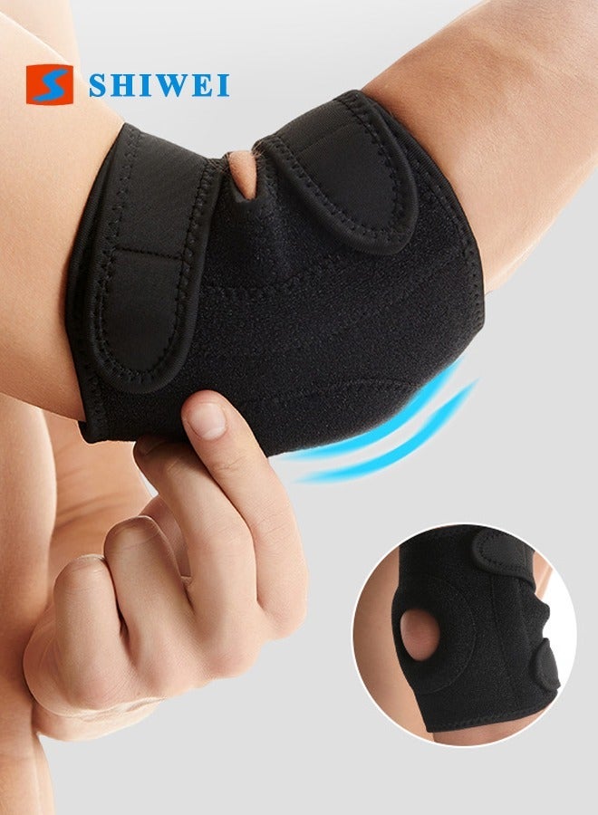 شيوي Sports Elbow Pads, Adjustable Elbow Brace for Arthritis, Tendonitis, Sports Injury Pain Relief, Sweat-absorbent & Breathable Elbow Strap with Cushion Pad for Sports Men and Women, Black - Image 5