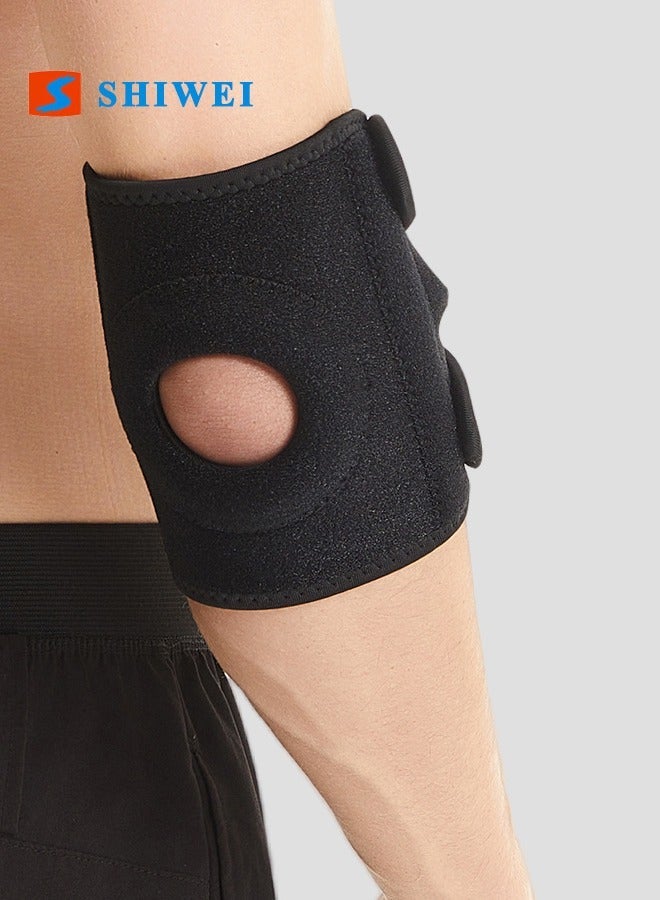 شيوي Sports Elbow Pads, Adjustable Elbow Brace for Arthritis, Tendonitis, Sports Injury Pain Relief, Sweat-absorbent & Breathable Elbow Strap with Cushion Pad for Sports Men and Women, Black - Image 2