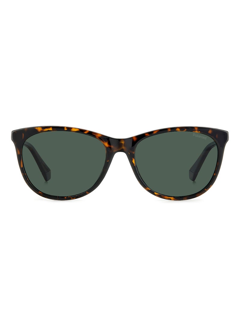Polaroid Women's Polarized Rectangular Shape  Sunglasses PLD 4161/S GREEN 44 - Lens Size: 43.7 Mm - Hvn  - Image 3