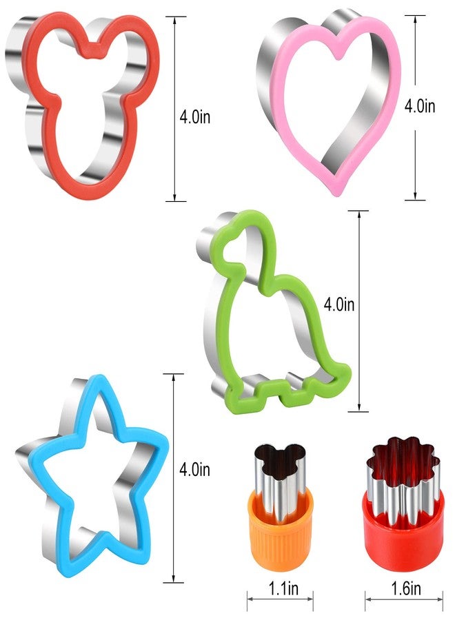 Elfkitwang Sandwich Cookie Cutters Set, Dinosaur,Heart,Star,Mouse,Sandwich Knife Cookie Knife Vegetable Cutter Food Grade Cookie Mould.(12Pcs) - Image 2