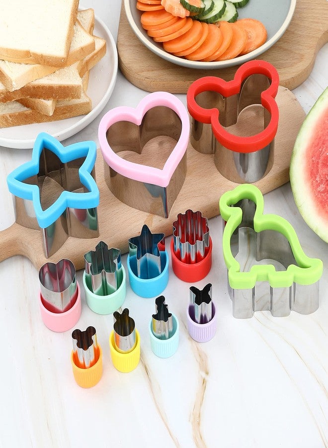Elfkitwang Sandwich Cookie Cutters Set, Dinosaur,Heart,Star,Mouse,Sandwich Knife Cookie Knife Vegetable Cutter Food Grade Cookie Mould.(12Pcs) - Image 3