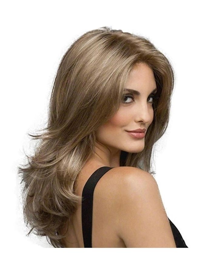 NIBEMINENT Heat Resistant Long Hair Wig Ash Blonde