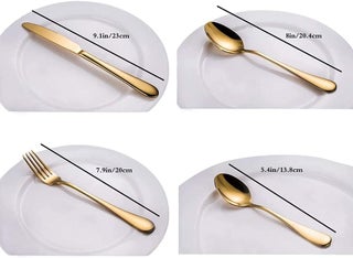 24-Pieces Silverware Flatware cutlery Set with Gift Box Stainless Steel Utensils set for 6 includes Forks Spoons Knives (GOLD) - view 4