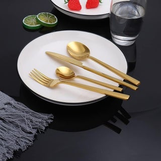 24-Pieces Silverware Flatware cutlery Set with Gift Box Stainless Steel Utensils set for 6 includes Forks Spoons Knives (GOLD) - view 5