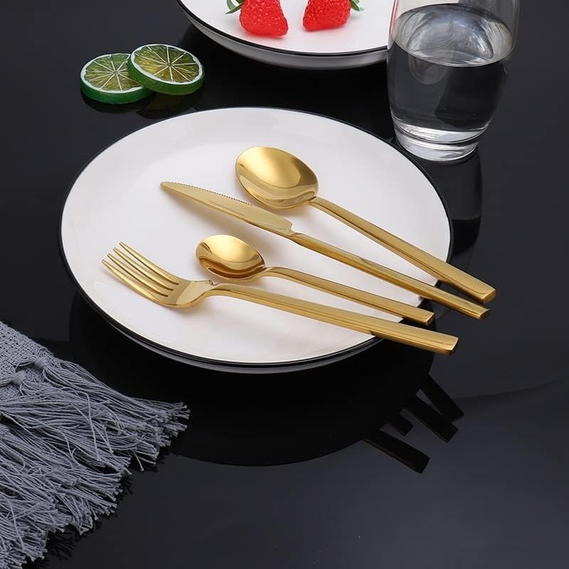 UREVO 24-Pieces Silverware Flatware cutlery Set with Gift Box Stainless Steel Utensils set for 6 includes Forks Spoons Knives (GOLD) - Image 5