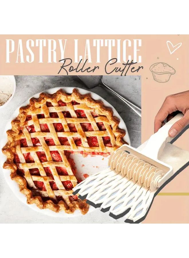 Beige Adjustable Grid Pasta Pastry Cutter Manual Dough Slicer For Pizza Lasagna Easy Clean Kitchen Tool - Image 5