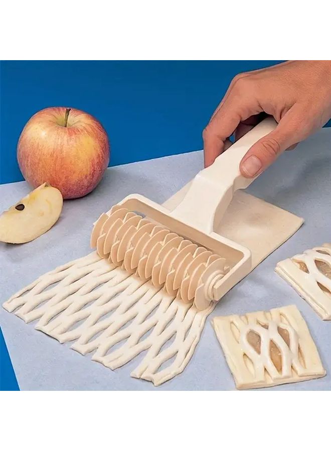 Beige Adjustable Grid Pasta Pastry Cutter Manual Dough Slicer For Pizza Lasagna Easy Clean Kitchen Tool - Image 3