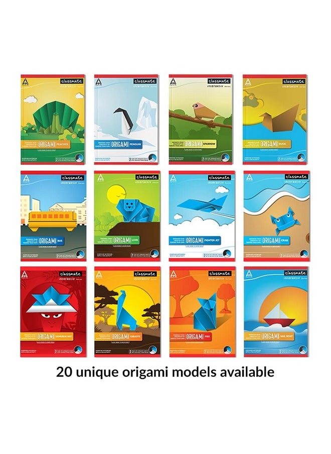 classmate Classmate Origami Notebooks - Single Line, 168 Pages, 240 mm x 180 mm - Pack Of 12  - Image 2