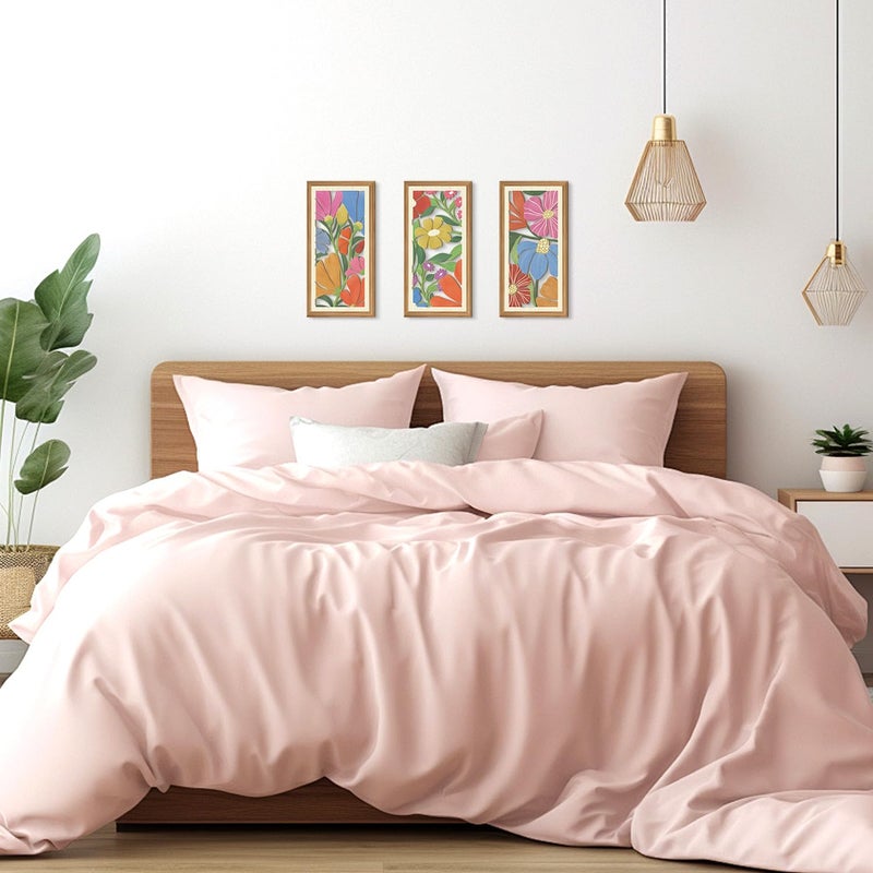 TOARTi 3Pcs Wooden Floral Wall Decor Boho Flower Wall Art Bohemian Flower Hanging Sign Minimalist Hibiscus Flowers Decor Tropical Floral Wall Decoration for Bedroom Living Room - Image 5