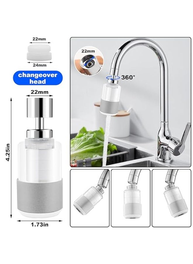 Longlasting Sink Faucet Water Filter Water Filter for Sink Faucet 360 ° Rotating Dual Function Sprayer Modes Faucet for Home Bathroom and Kitchen Faucet Extender (8pcs Extra Filter) - Image 2