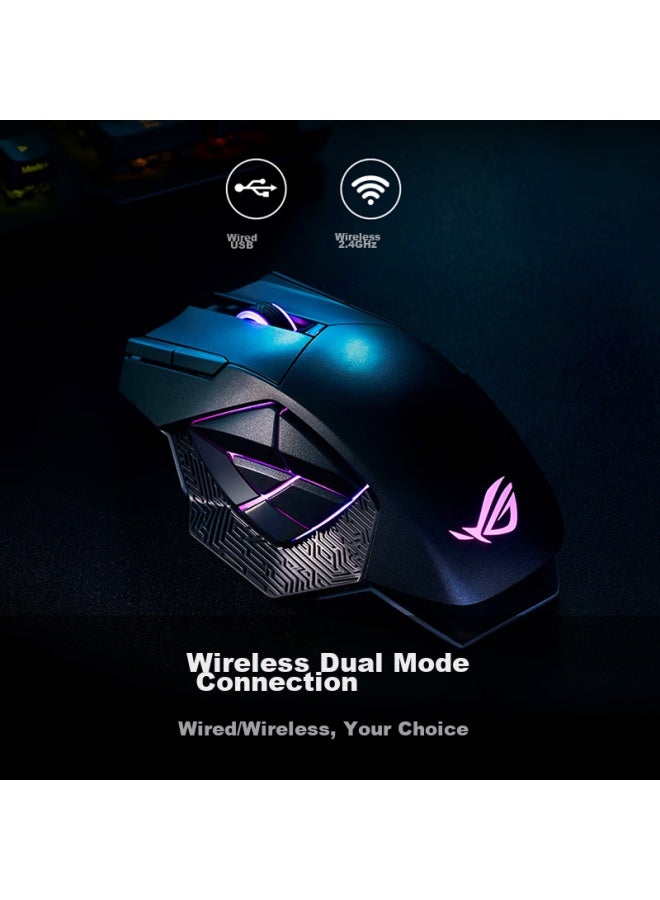 Rog Spartan X Wireless Gaming Mouse, Wired Mouse, Black Myth： Wukong, Dual-mode Multi-on Mouse, Rgb, Replaceable Micro Switch, 19000 Dpi, Black - Image 4