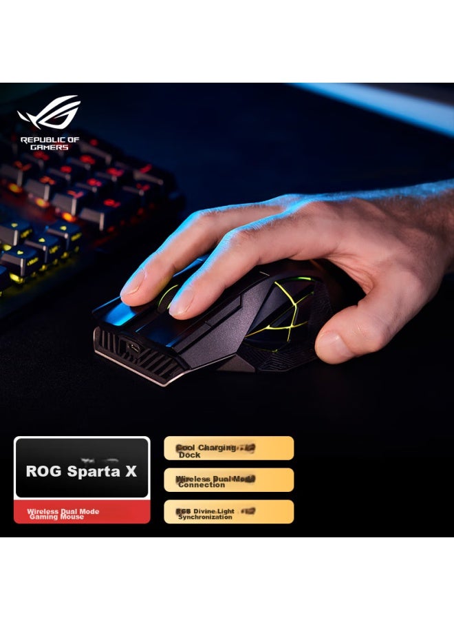 Rog Spartan X Wireless Gaming Mouse, Wired Mouse, Black Myth： Wukong, Dual-mode Multi-on Mouse, Rgb, Replaceable Micro Switch, 19000 Dpi, Black - Image 1
