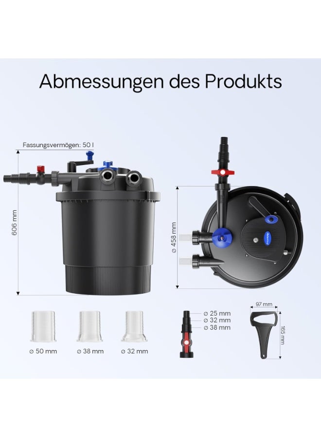 Sunsun Sun-sun CPF-20000 36Watts UV Light CPF Series Bio Pressure Pond Filter, Water Treatment Circulating Aquarium Equipment for a Clean Pond (Color: Black) - Image 3