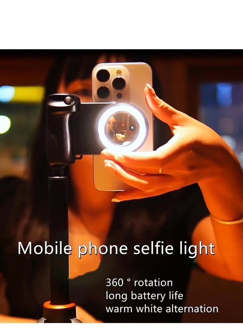 JAJEEK Magnetic LED Selfie Ring Light with Rechargeable Battery – Detachable Wireless Bluetooth Remote Control – Phone Grip & Shutter Handle for Smartphones – Portable Clip-On Camera Light for Selfies, Vlogging, Video Calls, Content Creation & Travel - Image 3