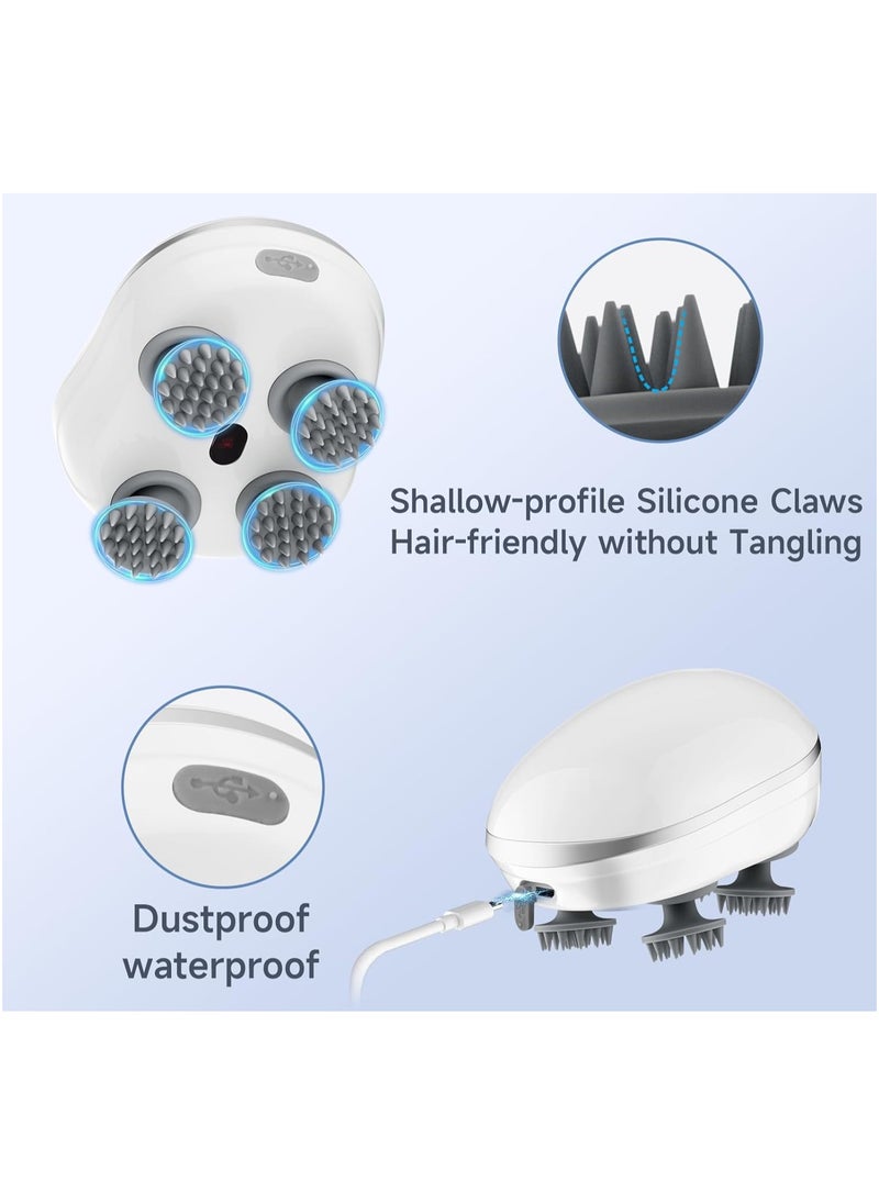 LIXES Electric Scalp Massager, Head Massager Scalp with 4 Removable Massage Claws, Rechargeable Waterproof Handheld Head Massage Scalp for Full-Body Massage, Deep Clean and Stress Relax  - Image 4
