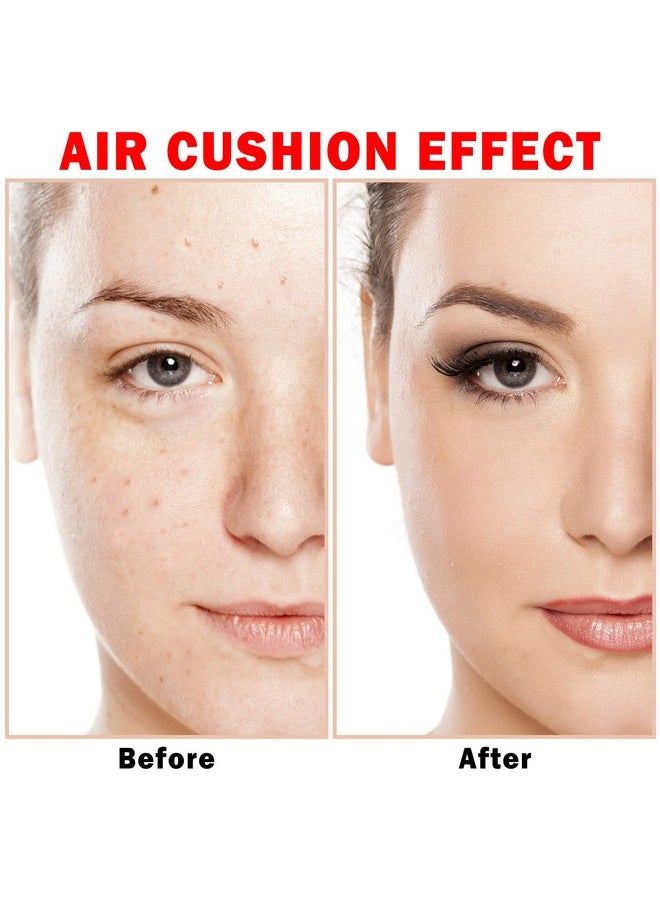 XINGXYUEL 2PCS Mushroom Head Air Cushion CC Cream BB Cream Foundation,Moisturizing Concealer Makeup Base Foundation,Long Lasting Full Coverage Foundation with Mushroom Makeup Sponge(Natural)  - Image 3