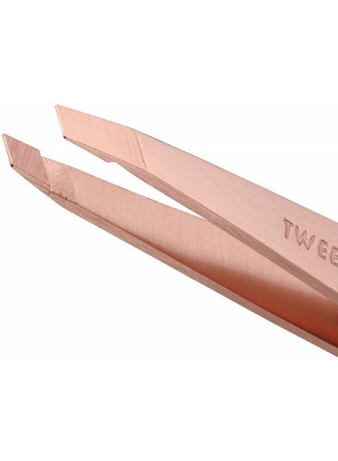 تويزرمان ملقط حواجب مائل من الفولاذ المقاوم للصدأ من تويزرمان - ملقط حواجب للنساء والرجال (ذهبي وردي) - Image 2