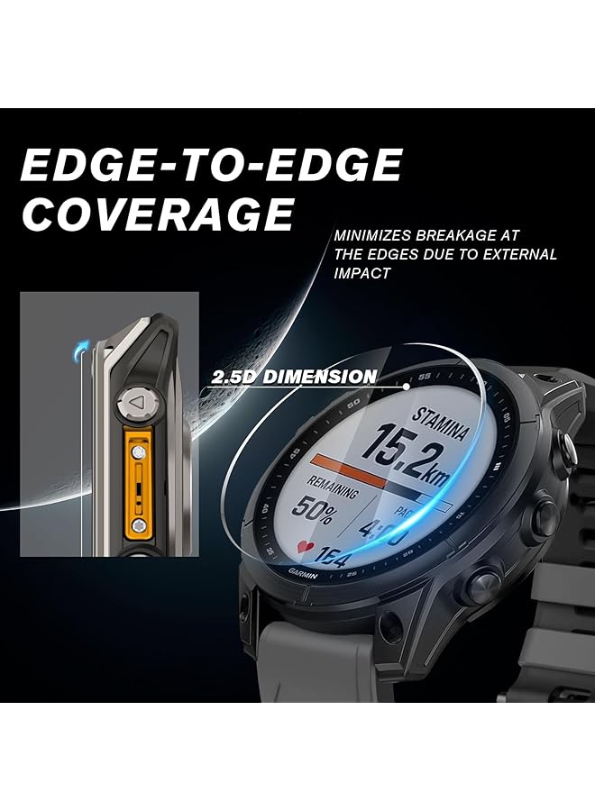 إيروريكس واقي شاشة لساعة Garmin Fenix 8 الذكية مقاس 47 مم، عالي الدقة ومضاد للخدش، زجاج مقوى خالٍ من الفقاعات ووضوح عالي، عبوة من 3 قطع - Image 4