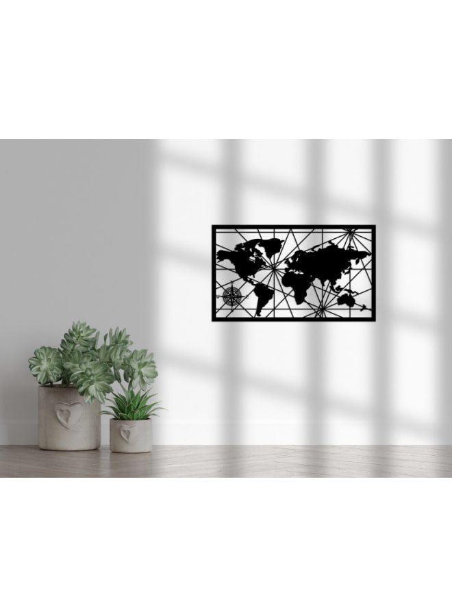 هوم جاليري لوحة فنية جدارية خشبية لخريطة العالم الهندسية - Image 3