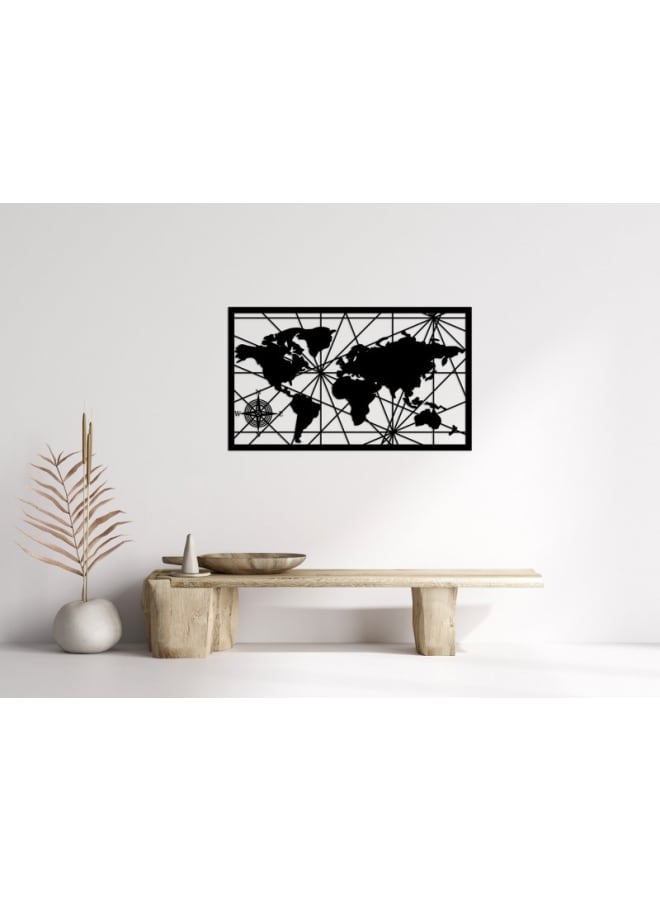 هوم جاليري لوحة فنية جدارية خشبية لخريطة العالم الهندسية - Image 2