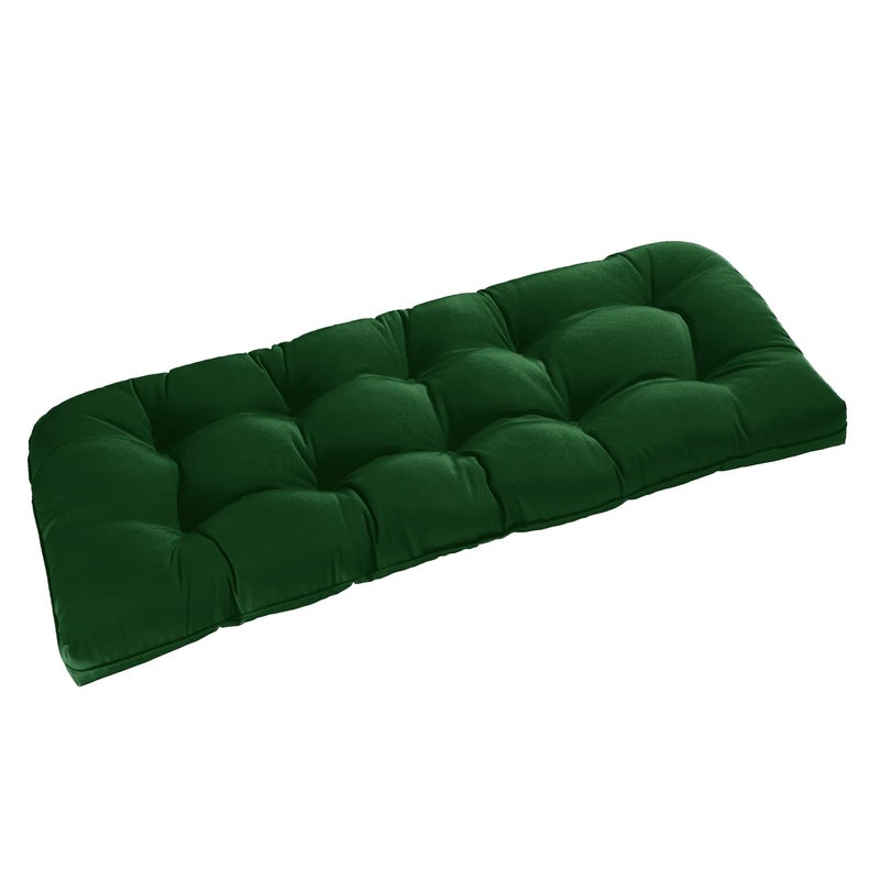 downluxe Outdoor Bench Cushion for Patio Furniture Waterproof Tufted Overstuffed Porch Swing Cushions Thick Outdoor Loveseat Cushions 44 X 19 X 5 Forest Green Set of 1