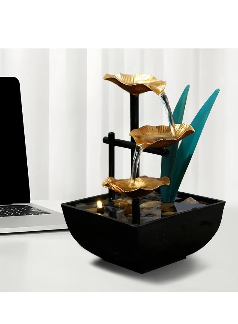 نافورة شلال داخلية، نافورة مائية على الطاولة، نافورة سطح مكتب داخلية، نافورة سطح مكتب فنغ شوي، ديكور زن، نافورة طاولة تأمل لغرفة المعيشة والدراسة وغرفة الشاي والمكتب وغرفة اليوغا ونادي التجميل - Image 1