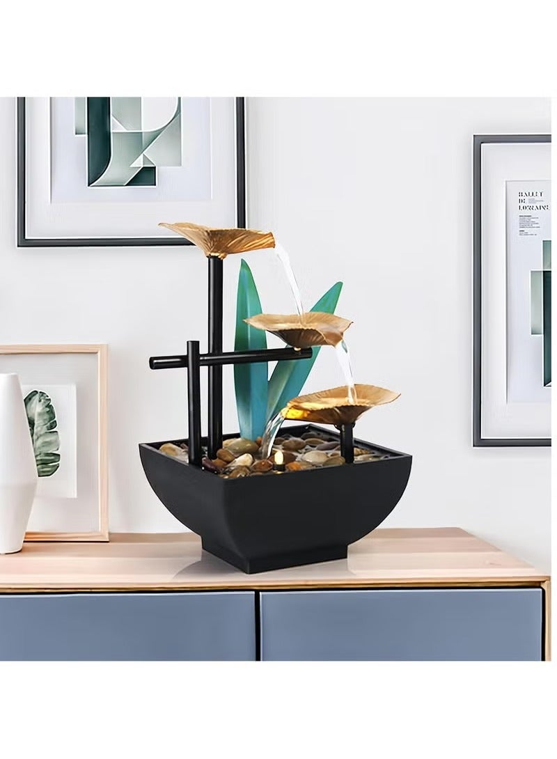 نافورة شلال داخلية، نافورة مائية على الطاولة، نافورة سطح مكتب داخلية، نافورة سطح مكتب فنغ شوي، ديكور زن، نافورة طاولة تأمل لغرفة المعيشة والدراسة وغرفة الشاي والمكتب وغرفة اليوغا ونادي التجميل - Image 2