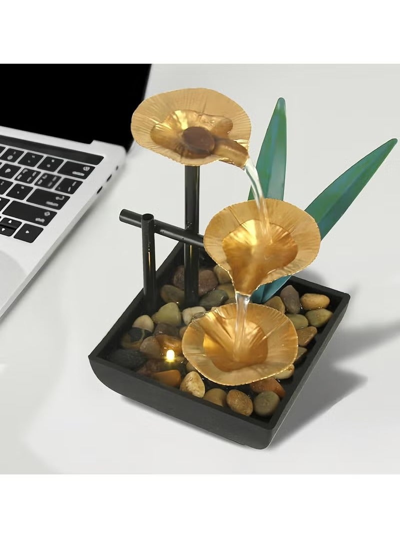 نافورة شلال داخلية، نافورة مائية على الطاولة، نافورة سطح مكتب داخلية، نافورة سطح مكتب فنغ شوي، ديكور زن، نافورة طاولة تأمل لغرفة المعيشة والدراسة وغرفة الشاي والمكتب وغرفة اليوغا ونادي التجميل - Image 5