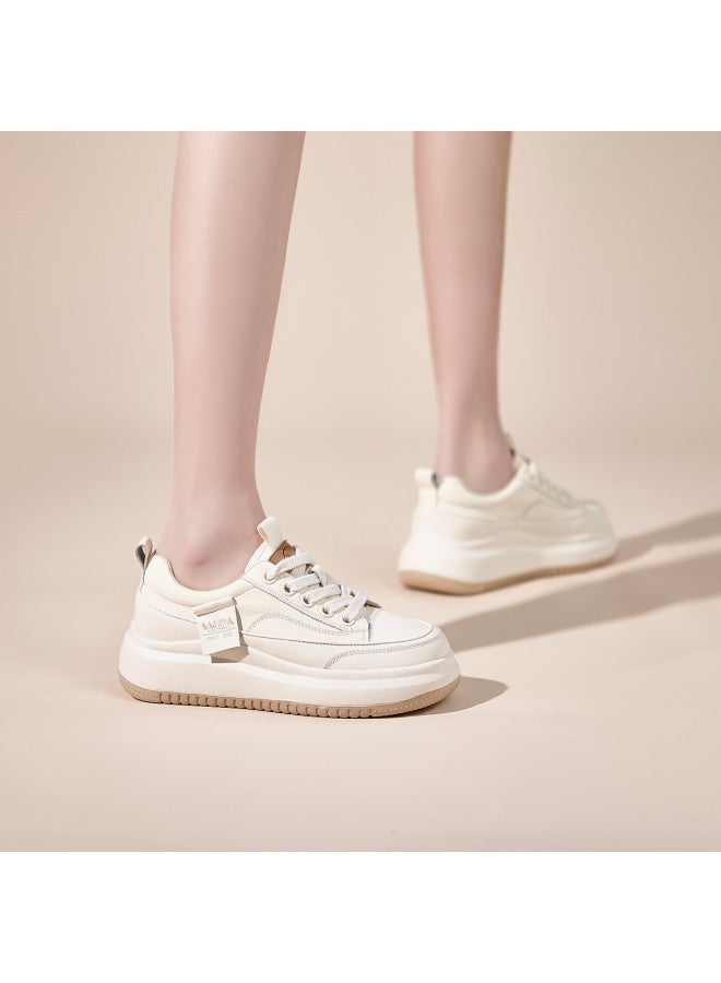 SAFIYA Saturday's Platform White Sneakers For Women, Korean-style College Fashion Versatile Casual Shoes - Image 5