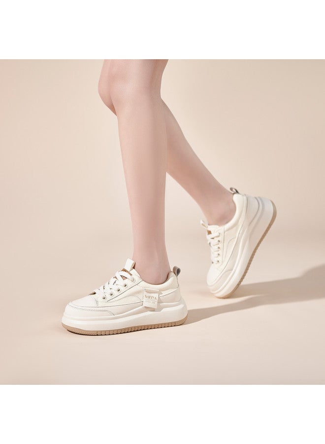 SAFIYA Saturday's Platform White Sneakers For Women, Korean-style College Fashion Versatile Casual Shoes - Image 3