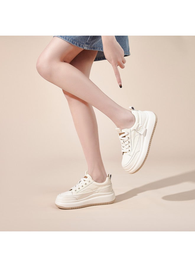 SAFIYA Saturday's Platform White Sneakers For Women, Korean-style College Fashion Versatile Casual Shoes - Image 2