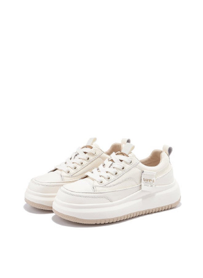 SAFIYA Saturday's Platform White Sneakers For Women, Korean-style College Fashion Versatile Casual Shoes - Image 1