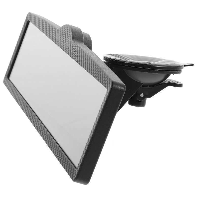 Universal Carbon Fiber Suction Cup Wide Angle Car Interior Rearview Mirror Blind Spot Reduction - Image 2