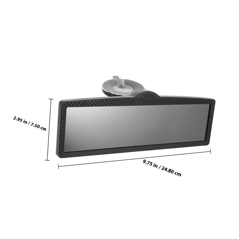 Universal Carbon Fiber Suction Cup Wide Angle Car Interior Rearview Mirror Blind Spot Reduction - Image 3