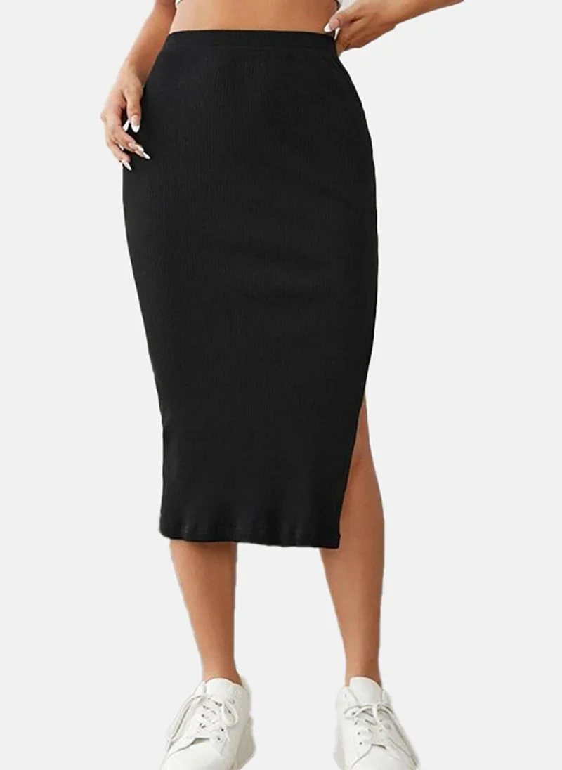 YUNIQEE Black Regular Fit Solid Trouser