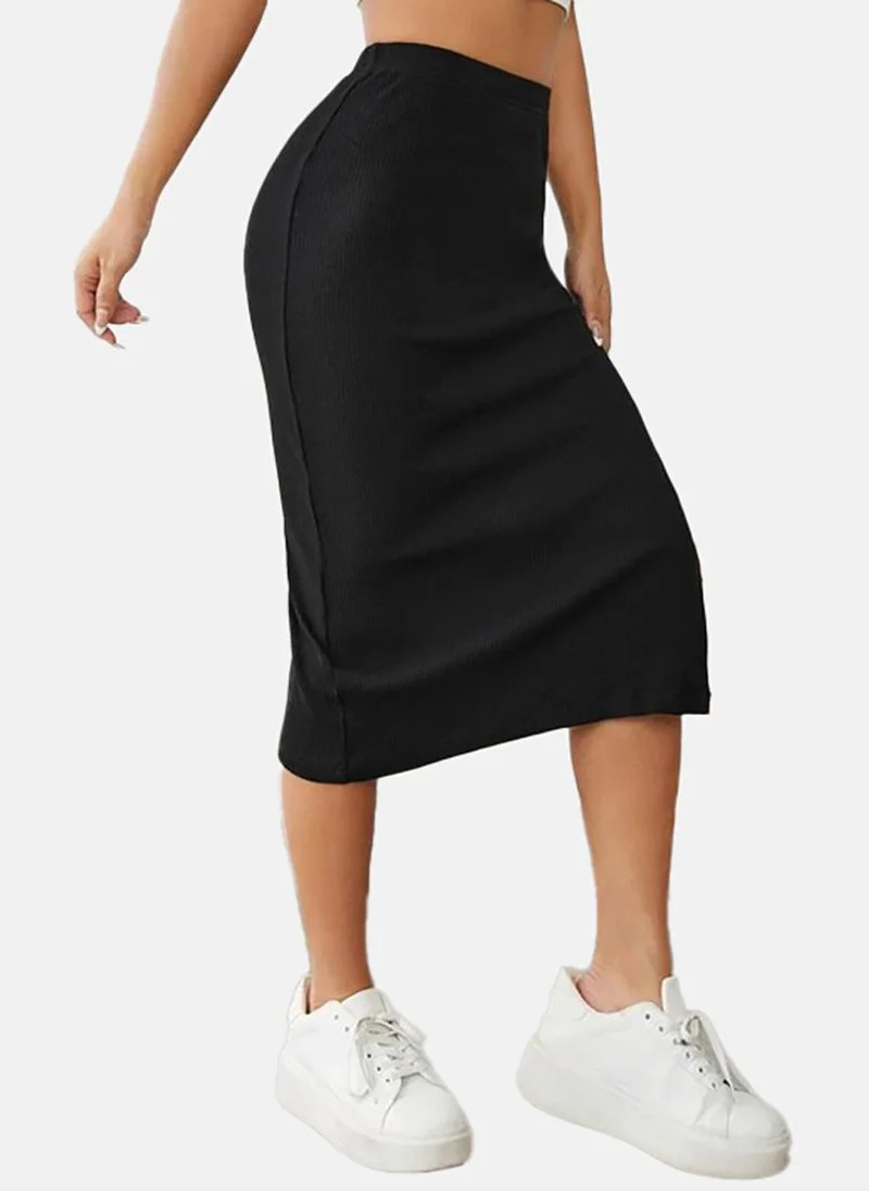 YUNIQEE Black Regular Fit Solid Trouser