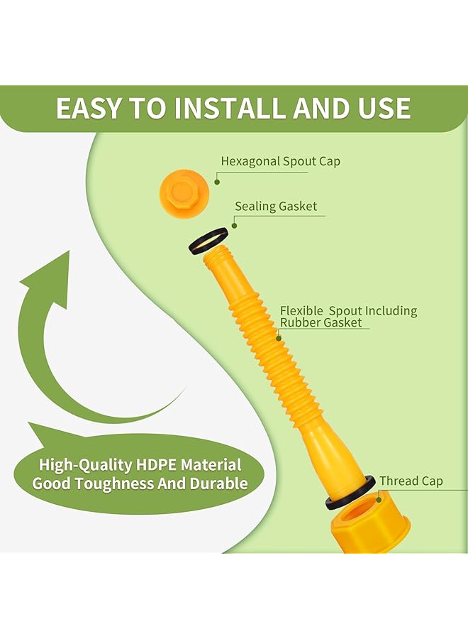 KASTWAVE Gas Can Spout Replacement, Anti-Spill Gas Can Nozzle Replacement, 2-Kit Gas Can Spouts No Leaky, Upgraded Replacement Gas Can Spout With Flexible Nozzle, Gas Can Vent, Fit For Most 1/2/5/10 Gal Can - Image 3