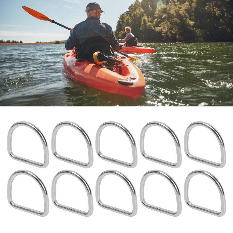316 Stainless Steel D Ring: 50*47*6MM Seamless Welded Hardware Buckle - Corrosion Resistant Burr-Free Marine Industrial Rigging Anchoring Repair Parts for Surfboard Kayak Accessories - Image 2