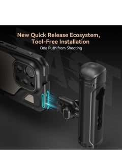 Generic Dual Handheld Phone Cage Kit for iPhone 15 Pro Max Mobile Video Rig Cage Kit Stable and Secure with Wireless Quick Release Dual Handles for Video Recording YouTube Live Streaming Vlog  - Image 4